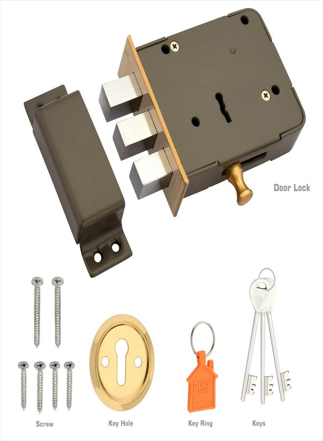 Duke Heavy Duty Door Lock Bullet with Lever Mechanism, Weather-Proof, Easy Installation, Key Hole Cover, Grey | 12 Gage Heavy Lock | 3 Keys - Image 3